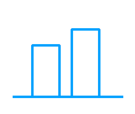 Light blue bar graph icon